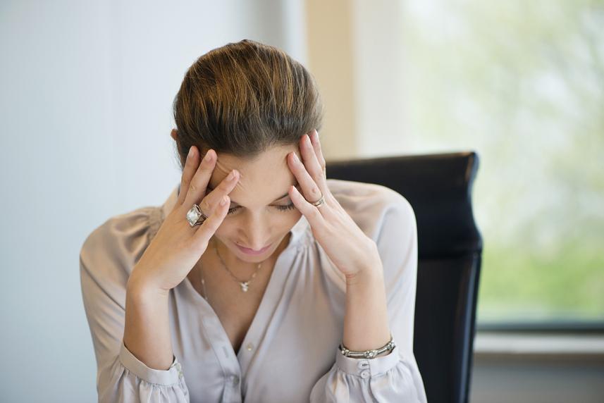 Woman having a migraine